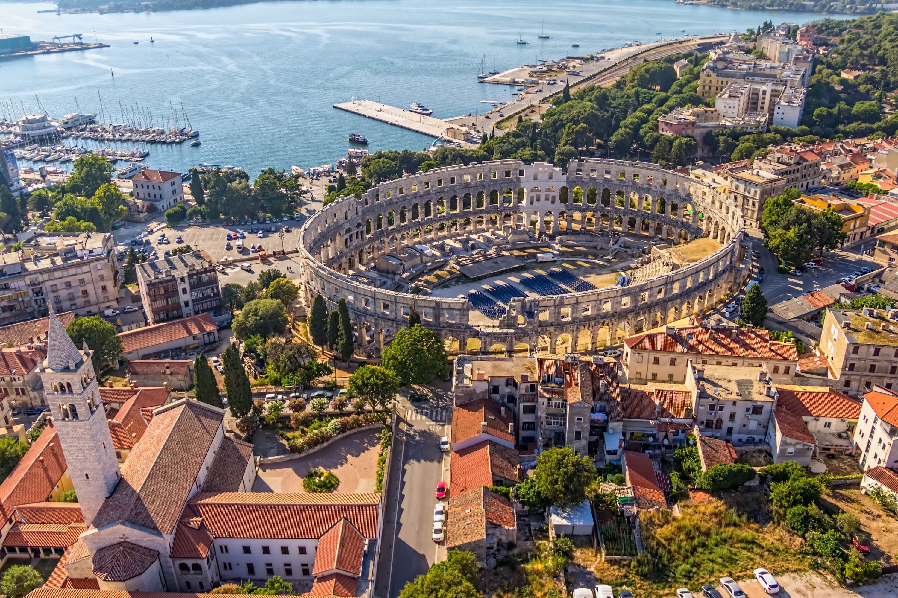 Aerial view of Pula